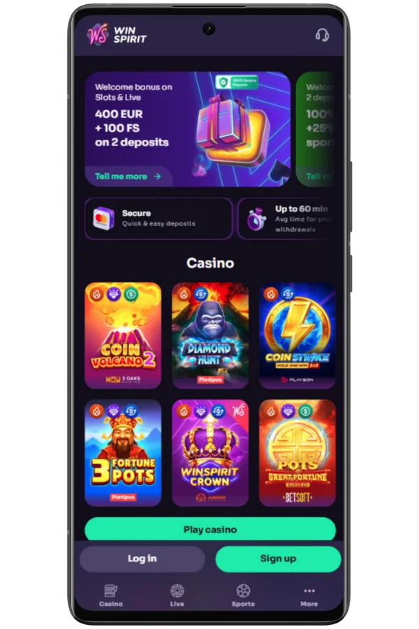 Casino-Website besuchen